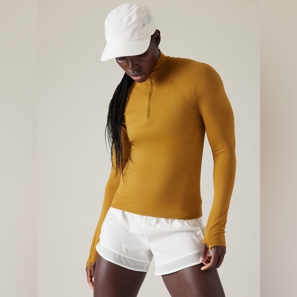 NWT Athleta Momentum Seamless Half Zip in Palo Verde Size XS